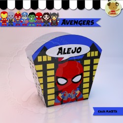 Spiderman - Avengers - Caja 3D  Golosinas Maceta